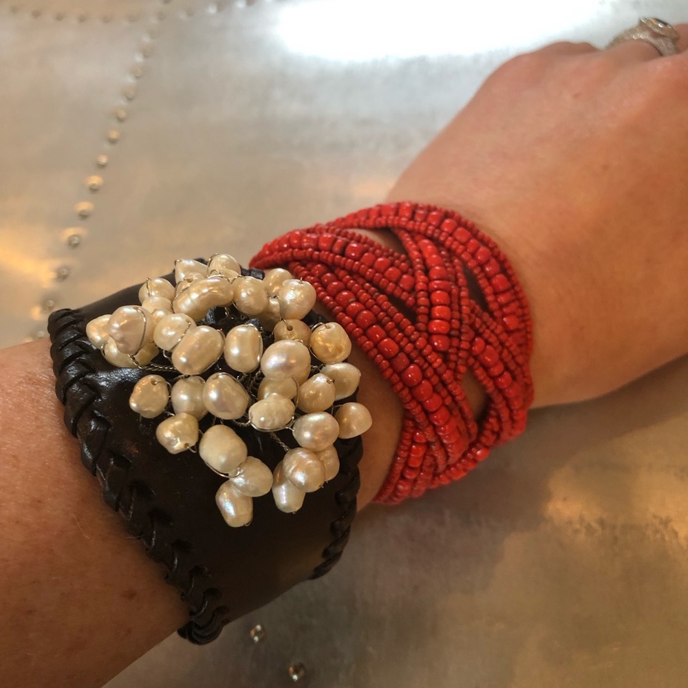Pair of cuff bracelets